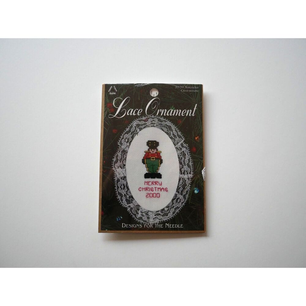 Vintage Nutcracker Lace Ornament Counted Cross Stitch Kit Christmas 2000